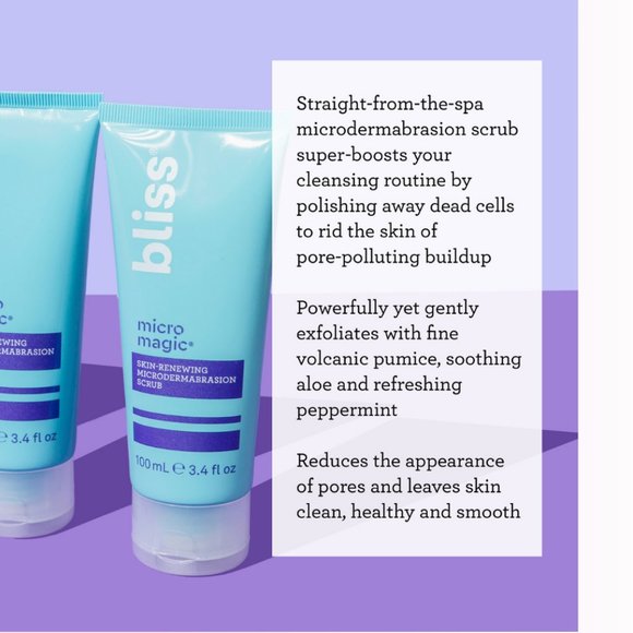 Bliss Other - Bliss Micro Magic Skin Renewing Microdermabrasion Scrub 3.4 oz NEW NWT Skincare
